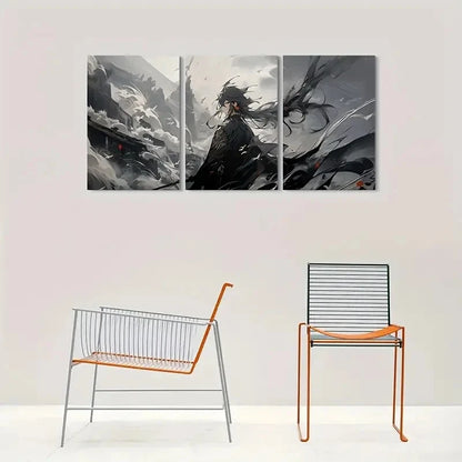 3pcs Dark Fantasy Gothic Anime Character Metal Print Ready to Hang Art - Bella Home Decor