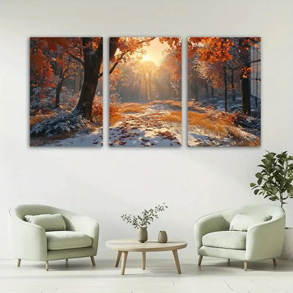 3pcs Sunset Forest Stunning Nature Metal Print Ready to Hang Art - Bella Home Decor