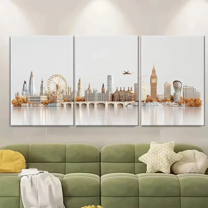 3pcs Big Ben & UK Cityscape Metal Print Ready to Hang Art - Bella Home Decor
