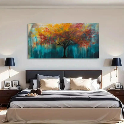 Contemporary Retro Landscape Wall Art Canvas Office Home Room Framed 120x60cm - Bella Home Decor