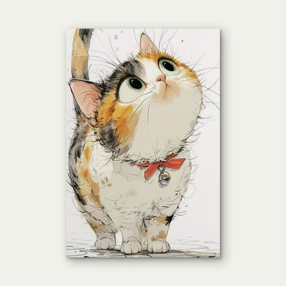 Uplooking Kitten Wonder Metal Print Ready to Hang