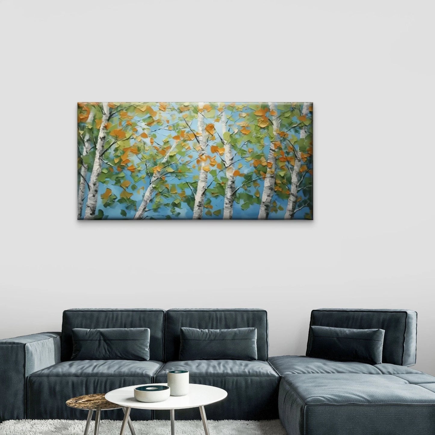 Abstract Tree Leave Birch Wall Art Canvas Office Home Room Framed 120x60cm