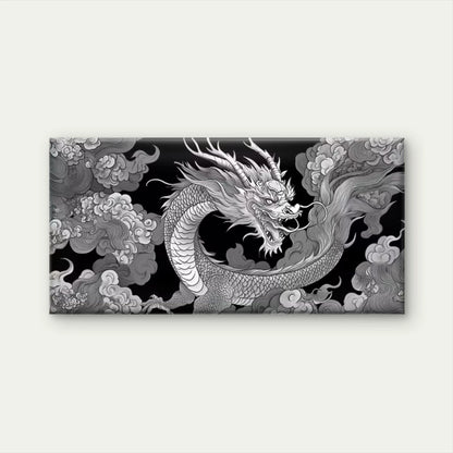 Black & White Dragon Wall Art Canvas Office Home Room Framed 120x60cm