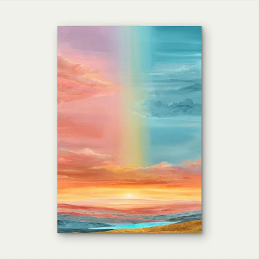 Surrealist Rainbow Landscape 60x90cm Metal Print Ready to Hang