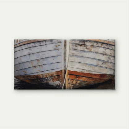 Nautical Rustic Wooden Boat Wall Art Canvas Office Home Room Framed 120x60cm