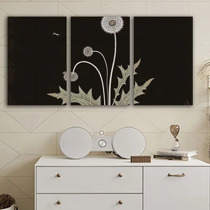 3pcs Three Panel Set of Dandelion Wall Art Set Canvas Framed 50x70cm - High Quality Print 100% Australian Made Wall Canvas Ready to Hang