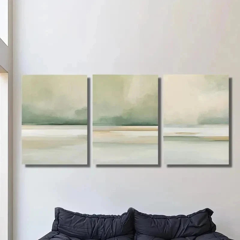 3pcs Modern Abstract Coastal Landscape Perfect Wall Art Set Canvas Framed 60x90cm - High Quality Print 100% Australian Made Wall Canvas Ready to Hang