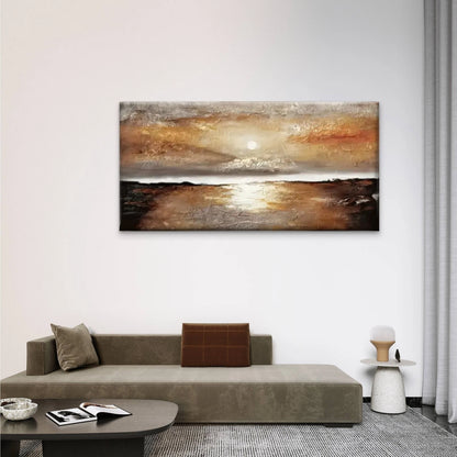Sunset Abstract Perfect Wall Art Canvas Office Home Room Framed 120x60cm