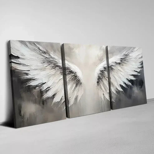 3pcs Interesting Vintage Angel Wings Wall Art Canvas Unframed - High Quality Print 100% Australian Made Wall Canvas