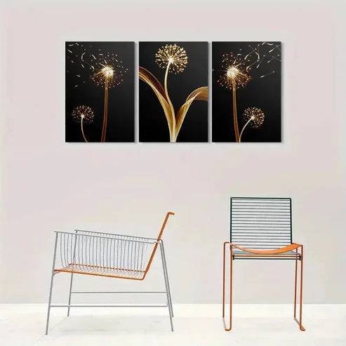 3pcs Modern Abstract Dandelion  Wall Art Set Canvas Unframed - High Quality Print 100% Australian Made Wall Canvas