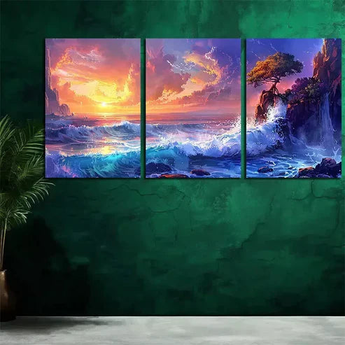 3pcs Chic Sea Themed Wall Art Canvas Unframed - High Quality Print 100% Australian Made Wall Canvas - Bella Home Decor