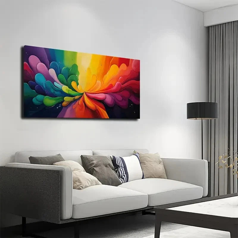 Irregular Color Shape Spreading Wall Art Canvas Office Home Room Framed 120x60cm - Bella Home Decor