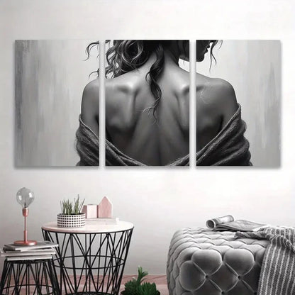 3pcs Elegant Woman With Waves Wall Art Set Canvas Framed 60x90cm - High Quality Print 100% Australian Made Wall Canvas Ready to Hang