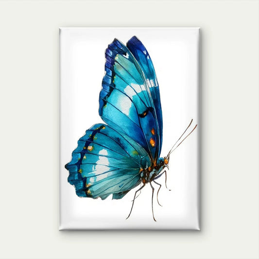 Vibrant Morpho Didius Illustration 60x90cm Metal Print Ready to Hang