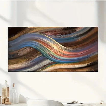 Modern Wavy Artwork Abstract Wall Art Canvas Office Home Room Framed 120x60cm