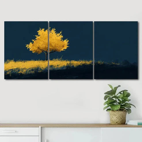 3pcs Stunning Autumn Tree Display Perfect Wall Art Canvas Unframed - High Quality Print 100% Australian Made Wall Canvas