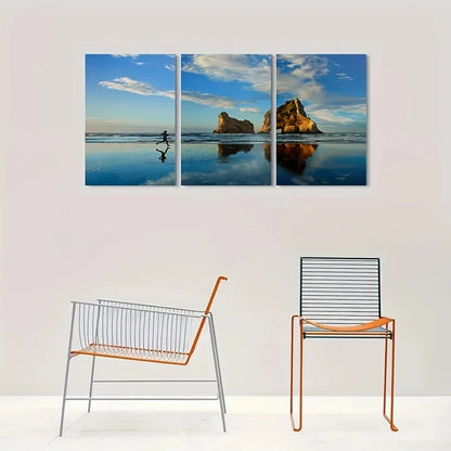 3pcs Beach Runner Sand Coastal Metal Print Ready to Hang Art - Bella Home Decor
