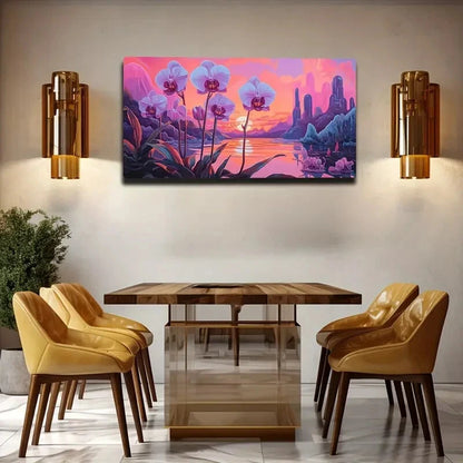 Dreamy Lilac Petal Design Wall Art Canvas Office Home Room Framed 120x60cm - Bella Home Decor