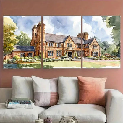 3pcs Bespoke Wedding Venue Portrait Wall Art Canvas Unframed - High Quality Print 100% Australian Made Wall Canvas - Bella Home Decor
