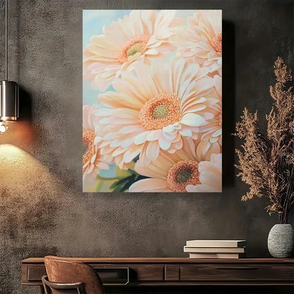 Beautiful Modern Pastel Daisy Bouquet Painting 40x60cm Metal Print Ready to Hang - Bella Home Decor