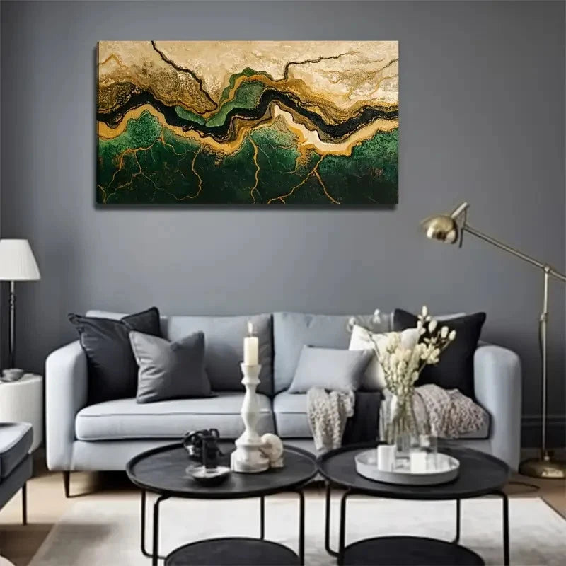 Curved River Perfect Wall Art Canvas Office Home Room Framed 120x60cm