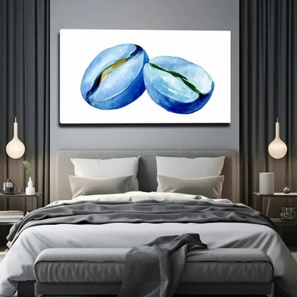 Blue & Yellow Abstract Wall Art Canvas Office Home Room Framed 120x60cm