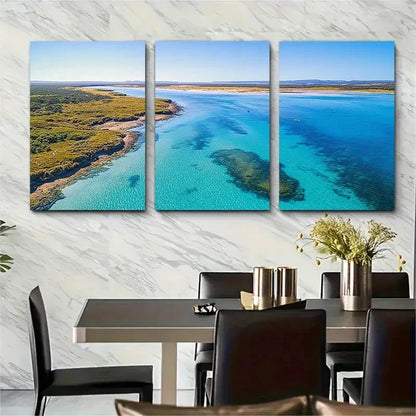3pcs Hutt Lagoon Australian Travel place  Wall Art Set Canvas Framed 60x90cm - High Quality Print 100% Australian Made Wall Canvas Ready to Hang