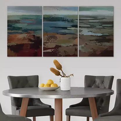 3pcs Mid Century Modern Sage Green Canvas Unframed - High Quality Print 100% Australian Made Wall Canvas