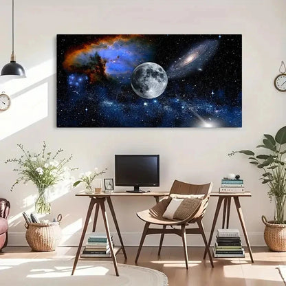 Starry Night Sky Milky Way Wall Art Canvas Office Home Room Framed 120x60cm - Bella Home Decor