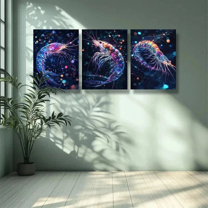 3pcs Shrimp, dream Wall Art Set Canvas Framed 50x70cm - High Quality Print 100% Australian Made Wall Canvas Ready to Hang
