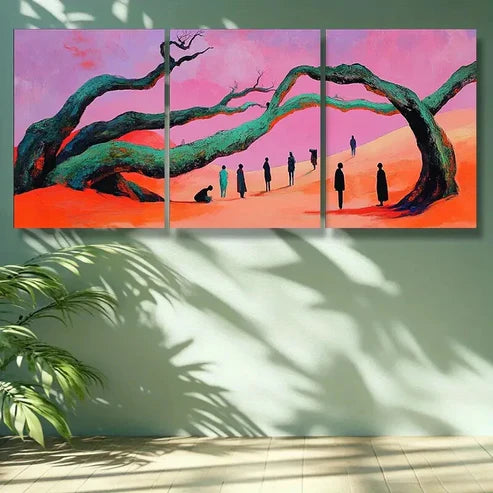 3pcs The Pink Desert Wall Art Set Canvas Unframed - High Quality Print 100% Australian Made Wall Canvas