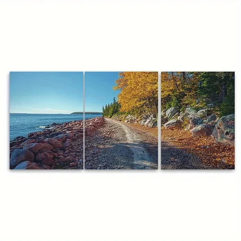 3pcs Acadia National Park Scenic Landscape Metal Print Ready to Hang Art - Bella Home Decor