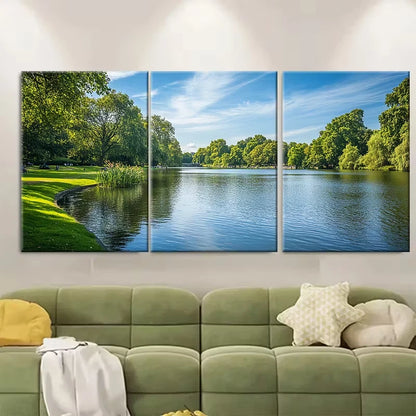 3pcs Serene Views of Regents Park London Metal Print Ready to Hang Art
