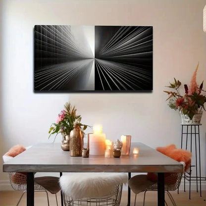 Abstract Pattern Black Wall Art Canvas Office Home Room Framed 120x60cm