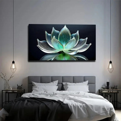 Transparent For Lotus Wall Art Canvas Office Home Room Framed 120x60cm