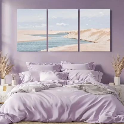 3pcs Coastal Landscape Vibrant Beach & Ocean Scene Metal Print Ready to Hang Art - Bella Home Decor