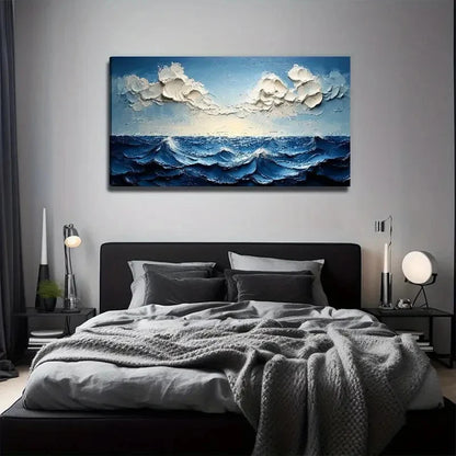 Abstract Ocean Suitable Wall Art Canvas Office Home Room Framed 120x60cm