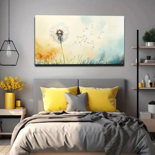 Dandelion Crown Minimalist Wall Art Canvas Office Home Room Framed 120x60cm