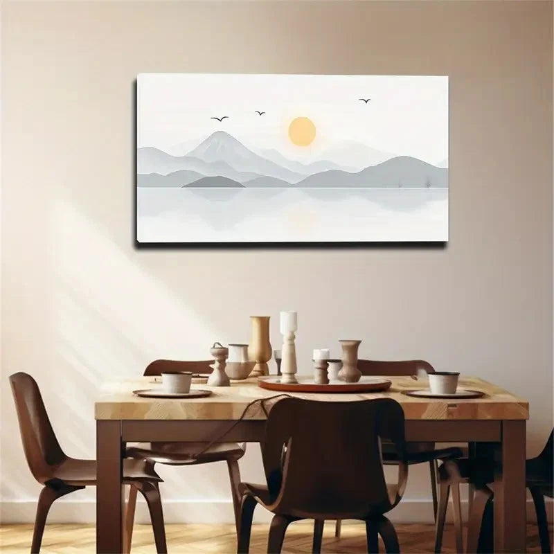 Chinese-Style Interior Wall Art Canvas Office Home Room Framed 120x60cm