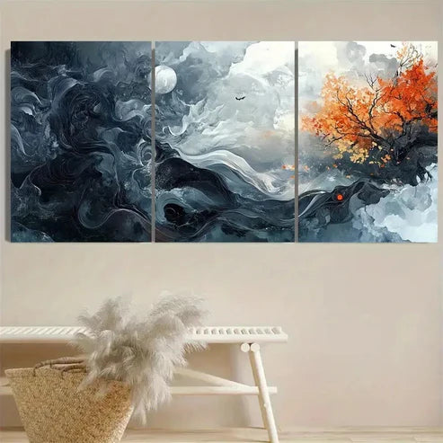 3pcs Moon Dark Scenery Wall Art Set Canvas Unframed - High Quality Print 100% Australian Made Wall Canvas