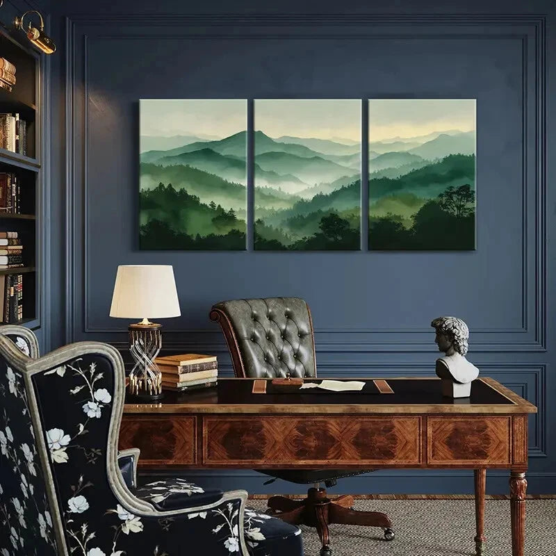 3pcs Mountain Landscape Forest View Nature Scenery Metal Print Ready to Hang Art - Bella Home Decor