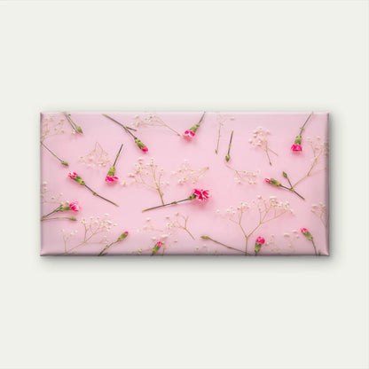 Pink Flowers With Plant Branche Wall Art Canvas Office Home Room Framed 120x60cm