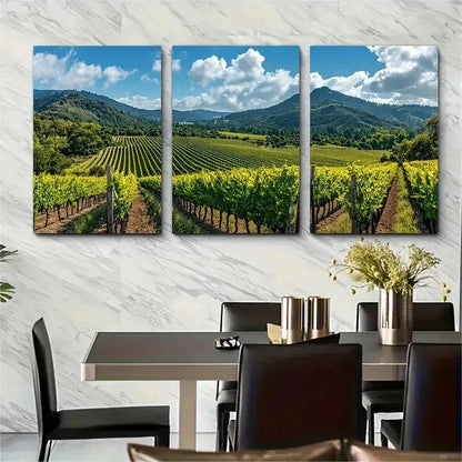 3pcs Napa Valley Vineyards & Mayacamas Perfect Wall Art Set Canvas Framed 50x70cm - High Quality Print 100% Australian Made Wall Canvas Ready to Hang