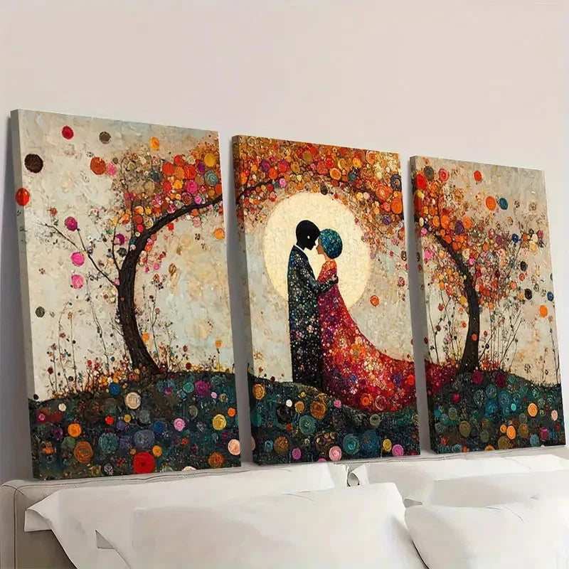 3pcs Romantic Scene Art I Wall Art Set Canvas Framed 60x90cm - High Quality Print 100% Australian Made Wall Canvas Ready to Hang
