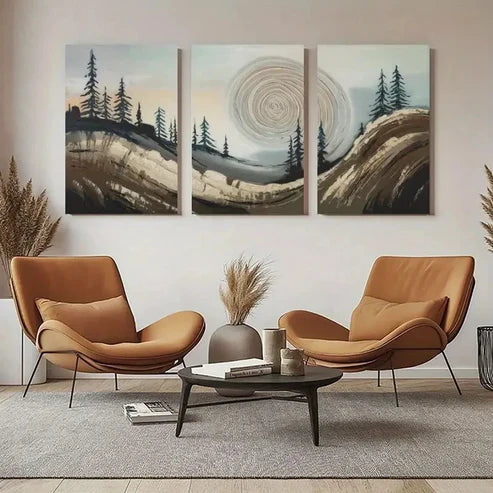 3pcs Tranquil Abstract Landscape Wall Art Canvas Unframed - High Quality Print 100% Australian Made Wall Canvas