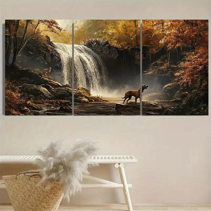 3pcs Serene Autumn Forest Wall Art Set Canvas Framed 60x90cm - High Quality Print 100% Australian Made Wall Canvas Ready to Hang