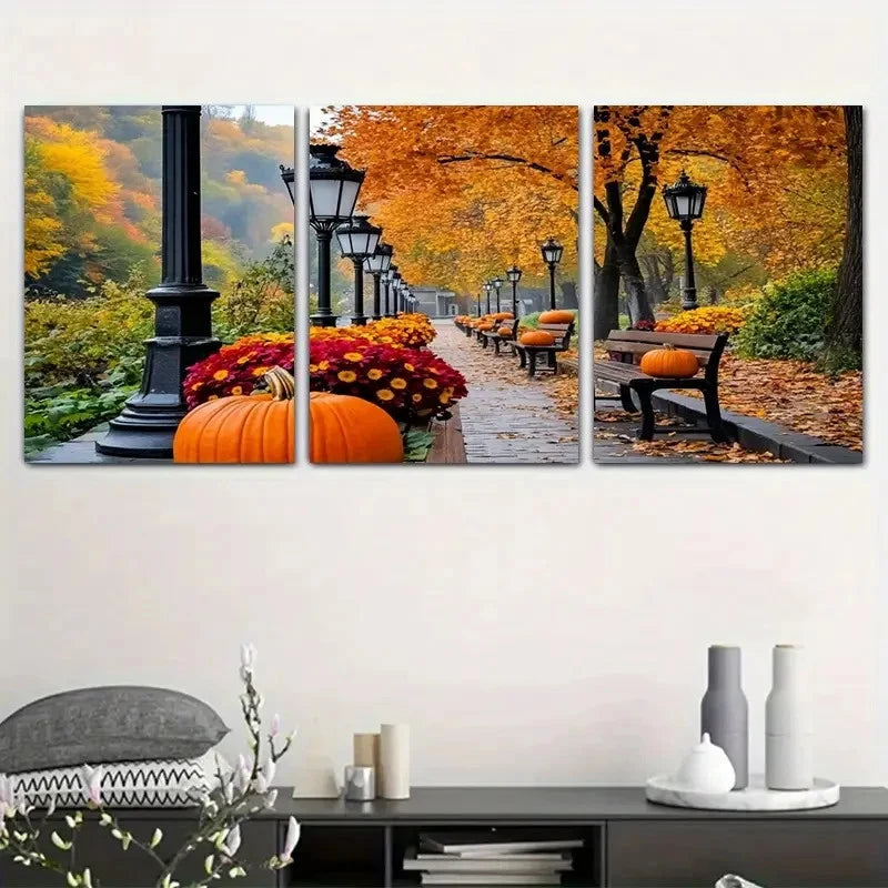 3pcs  Set with Park Path  SPP  Wall Art Canvas  Framed 60x90cm - High Quality Print 100% Australian Made Wall Canvas Ready to Hang - Bella Home Decor