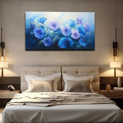 Elegant Blue and White Wall Art canvas office home room framed 120x60cm