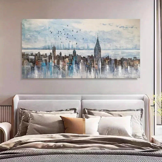 New York City Skyline Buildings Decor Wall Art Canvas Office Home Room Framed 120x60cm