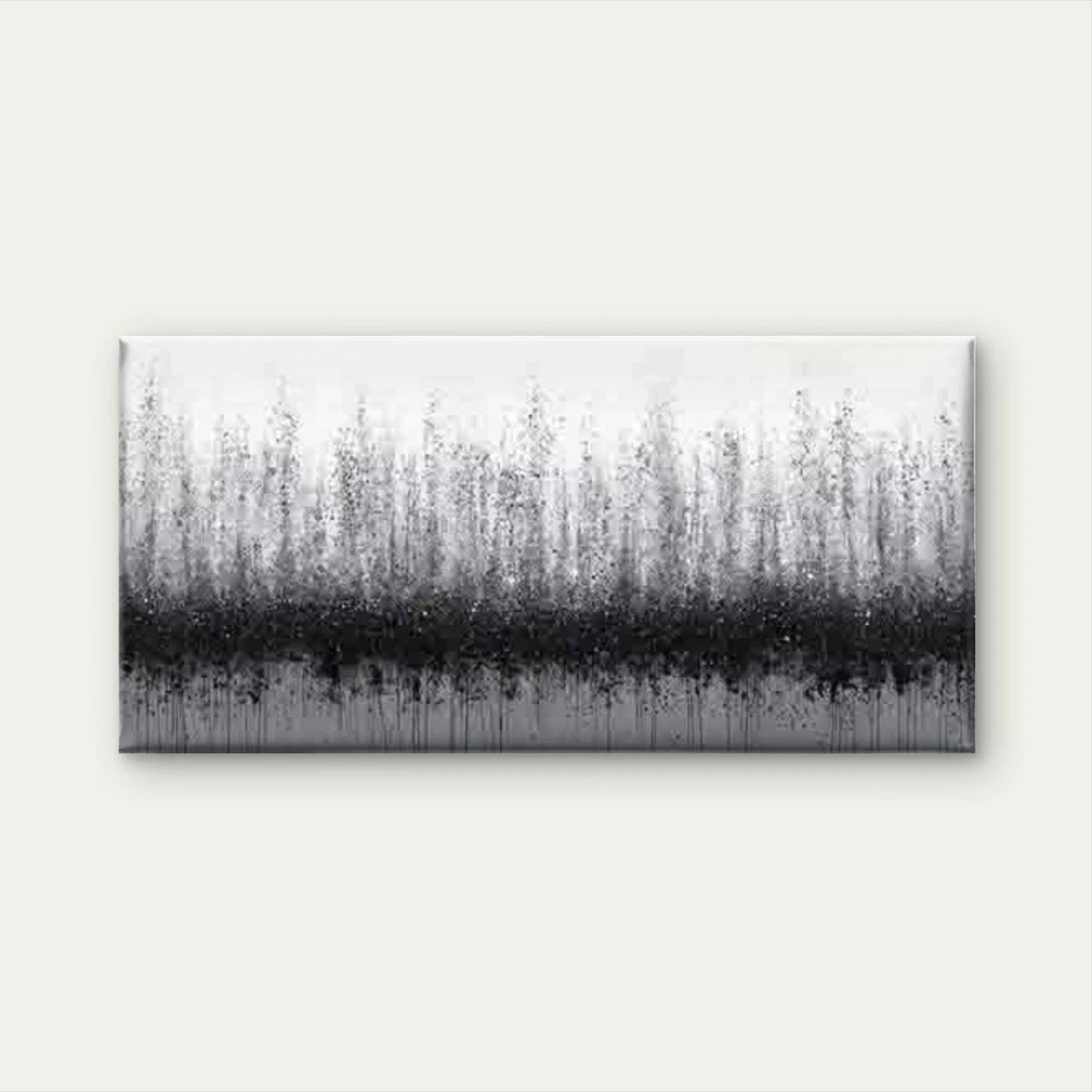 Black and White Drip Wall Art Canvas Office Home Room Framed 120x60cm